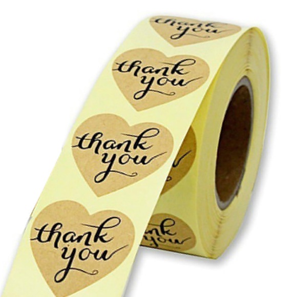 Other - 500 Thank You Stickers 1” Round Kraft PRICE FIRM